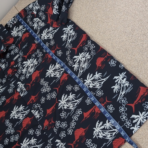 Columbia PFG shirt button up, fishing tropical, short sleeves, men's XXL - Picture 6 of 10